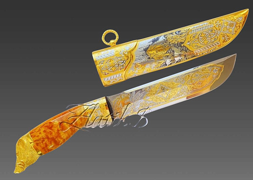 Нож с головой кабана. Златоуст купить с доставкой Нож с головой кабана. Златоуст